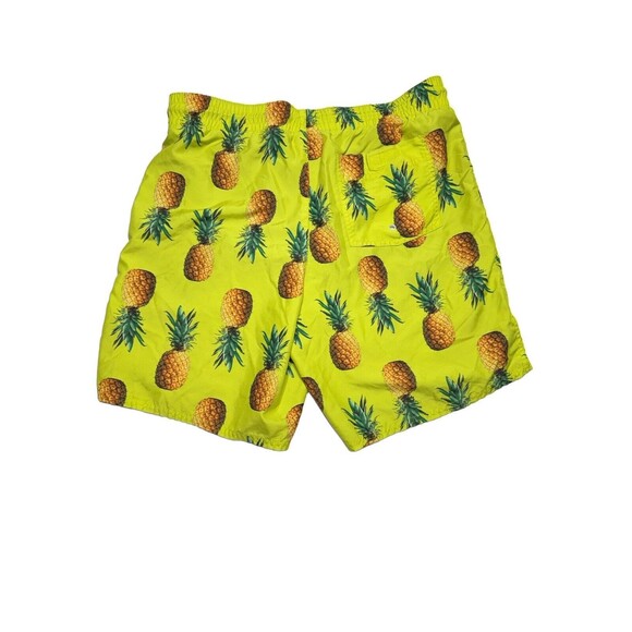 Men's Old Navy Pineapple Print Neon Yellow Swim Trunks Size Medium‎ Shorts - Picture 2 of 5